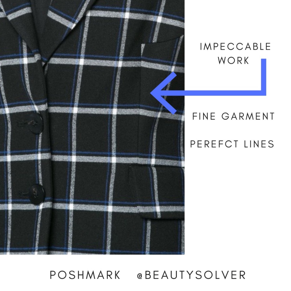 Derek Lam 10 Crosby Plaid Print Blazer, Size XL - Picture 6 of 11